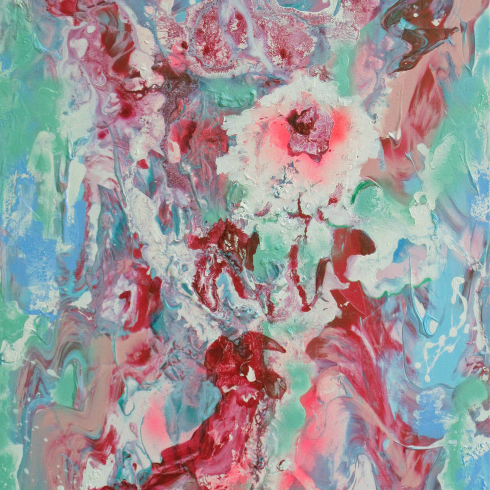 Blumig beschwingt Acrylmischtechnik 120 x 80 cm