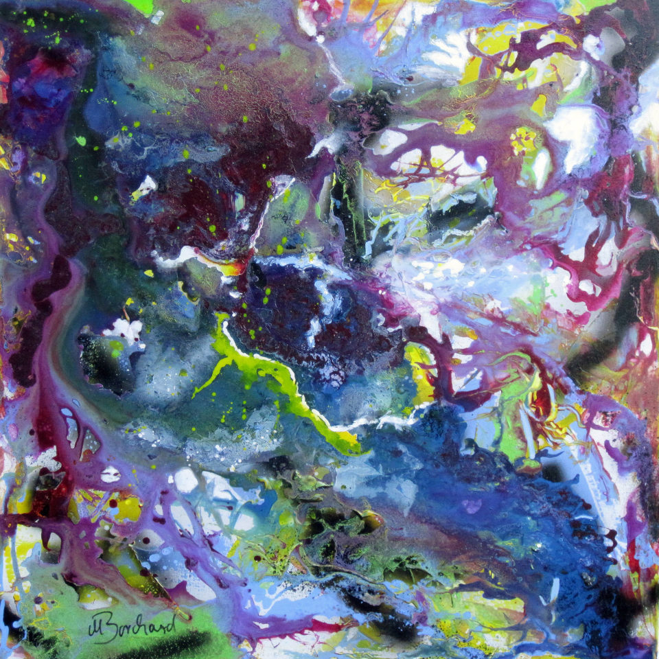 Durchbrechende Helle, Mischtechnik, 100 x 100 cm