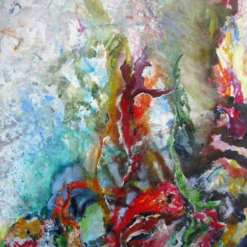 Hommage an Bernard Schultze, Mischtechnik, 100 x 80 cm
