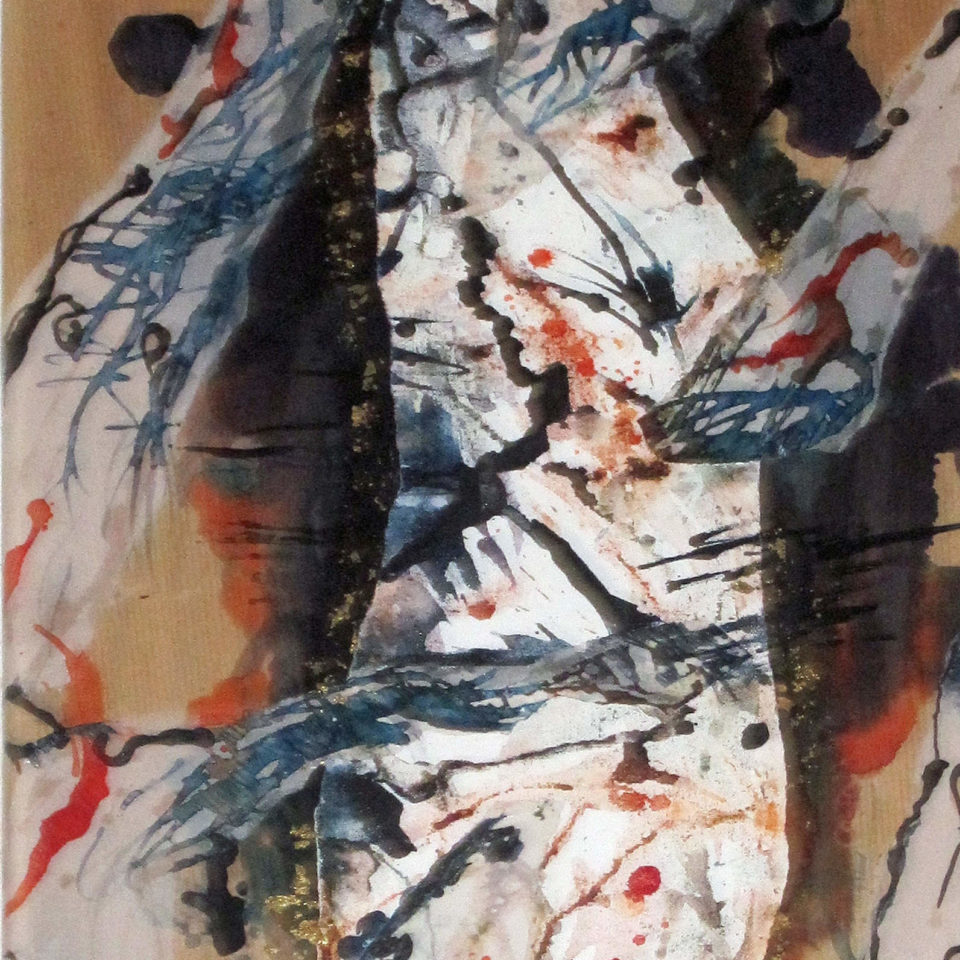 Schleiertanz, Papier, Tusche, Collage, Acryl