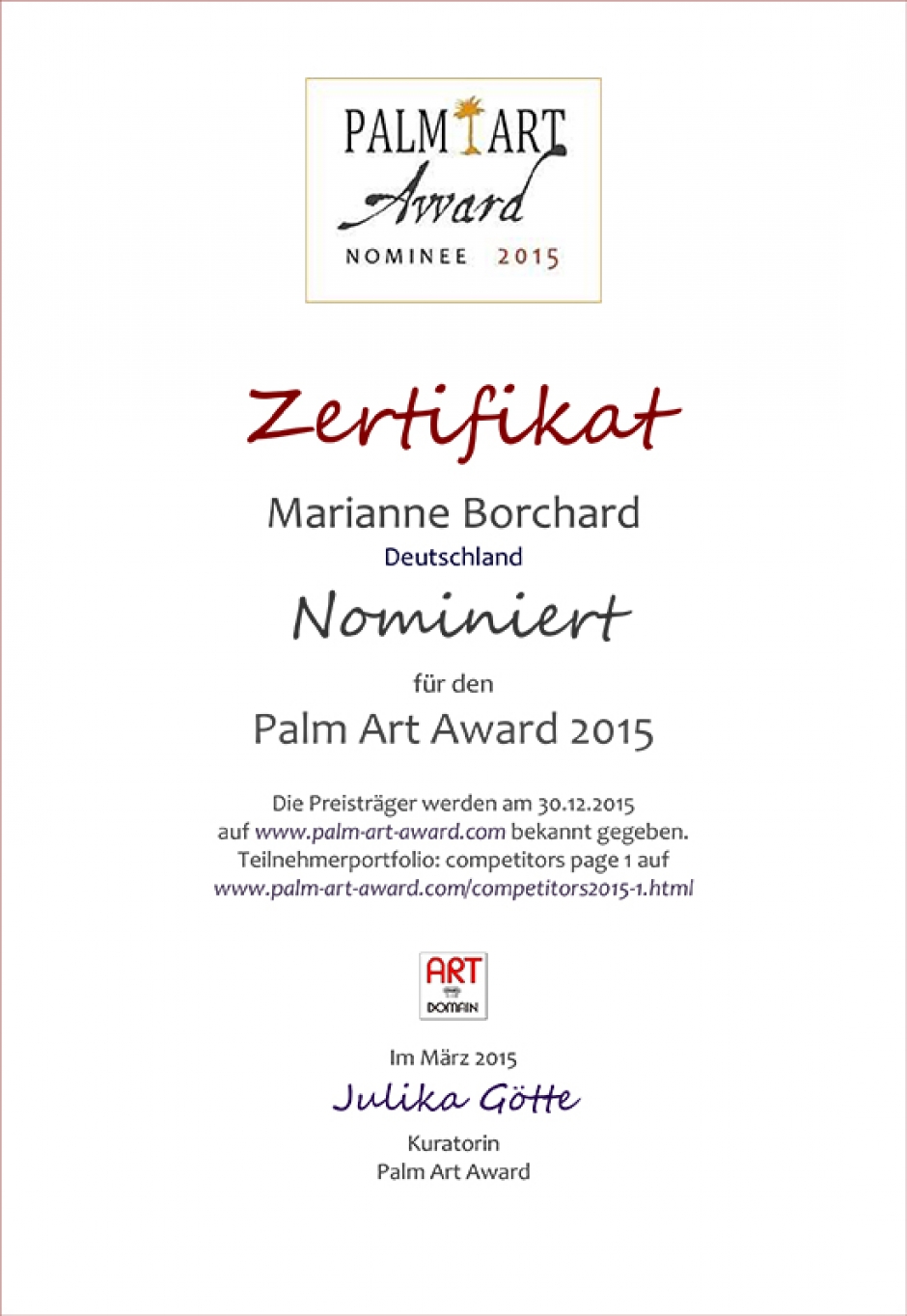 PALM ART AWARD 2015